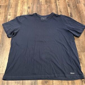 LIFE is Good T shirt XXXL Mens Crusher Crew Neck Navy Blue Short Sleeve